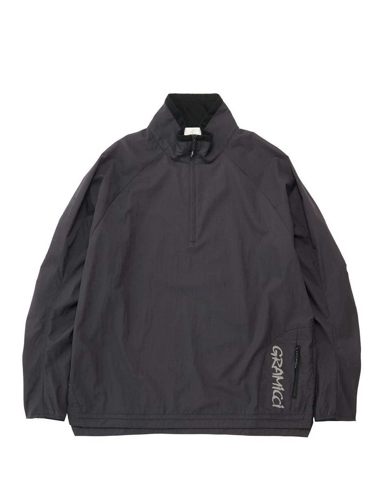 Gramicci Dark gray pullover with a brand logo on a white background