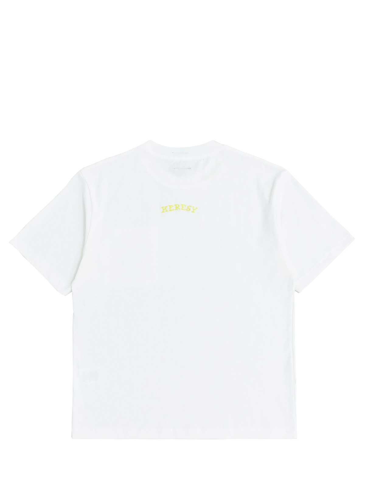 heresy tshirt on a white background