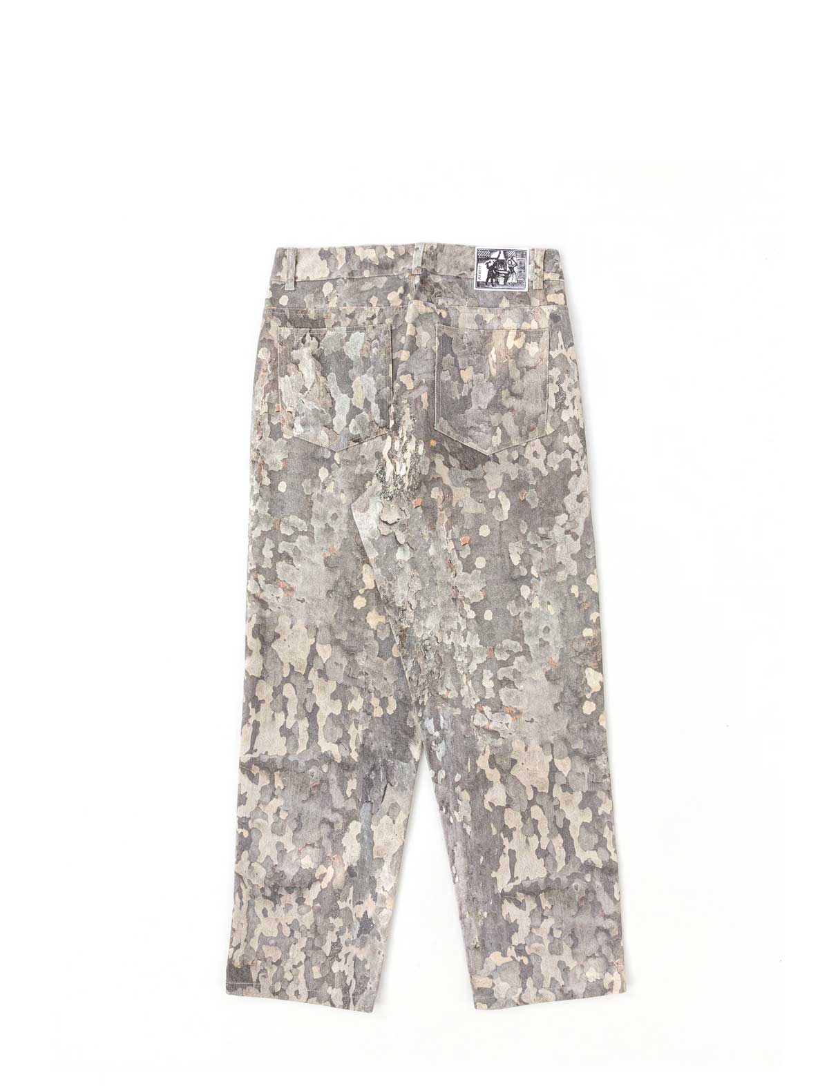 Heresy Bark Jeans Camouflage pants on a white background
