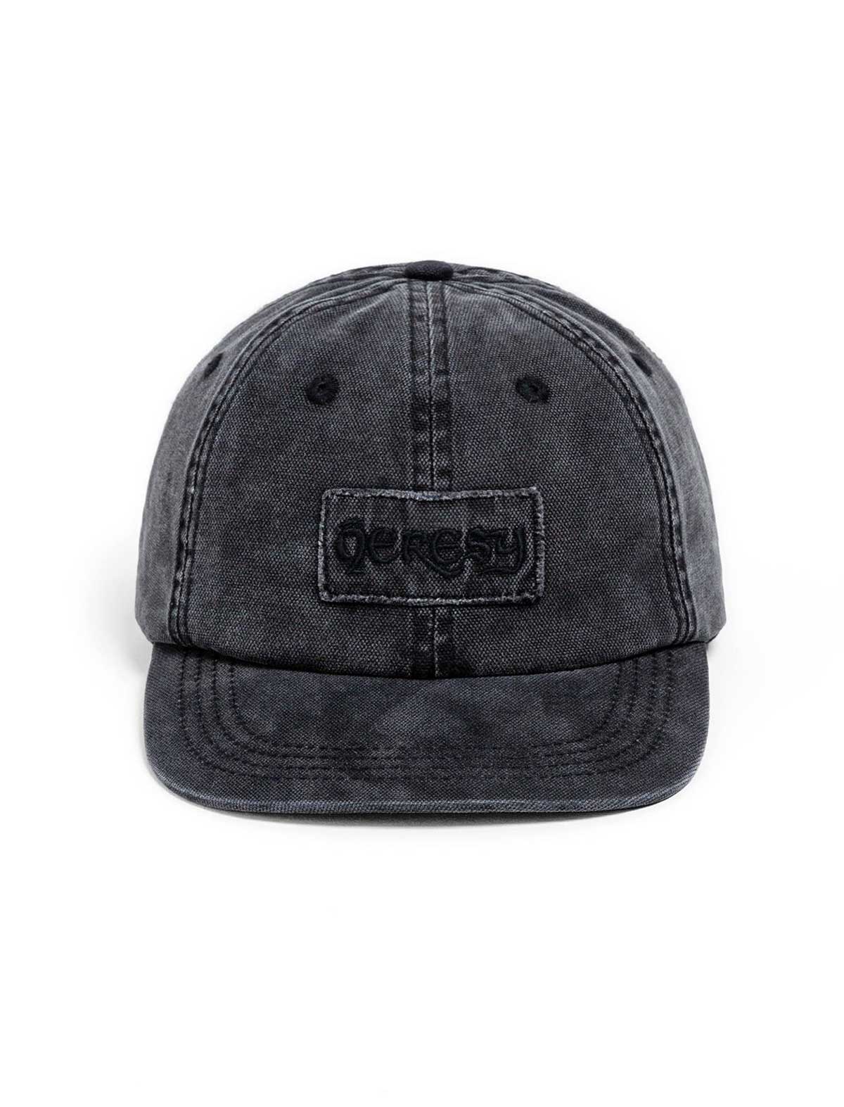 Heresy tolk Black cap with a logo on a white background