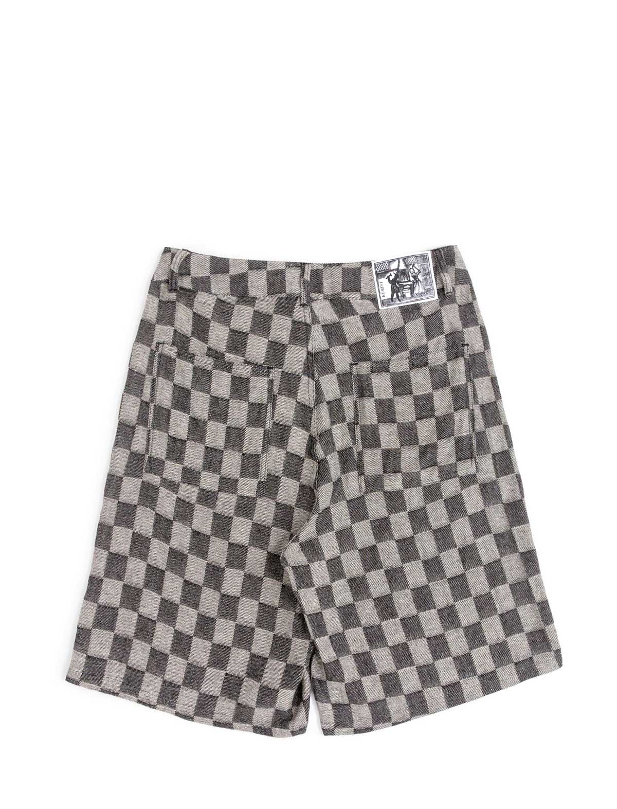 Heresy Trellis Checkered Shorts on white background