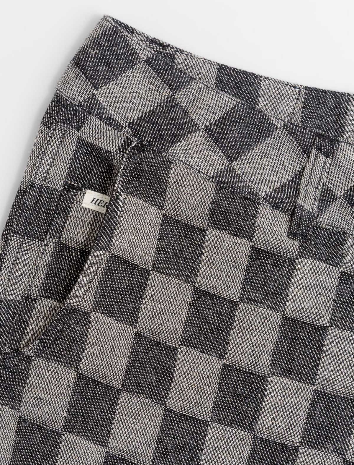 Heresy Trellis Checkered Shorts on white background