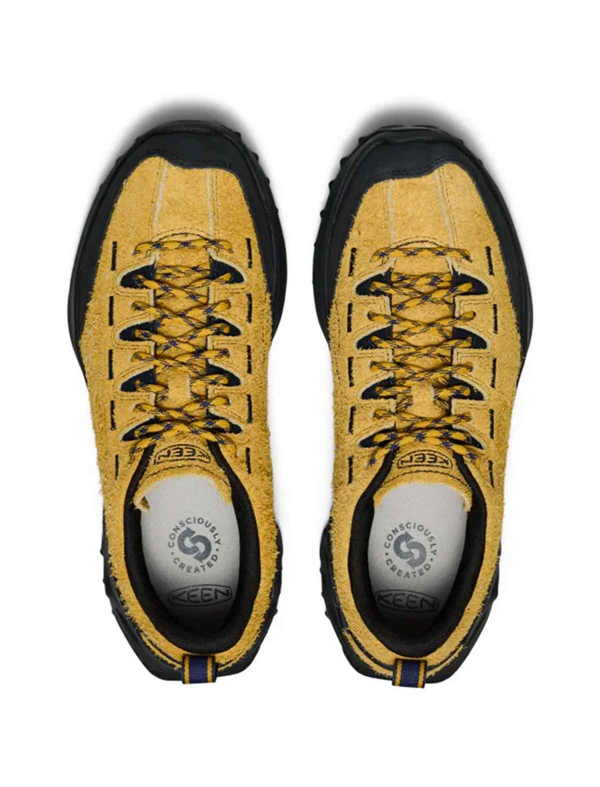 Keen Jasper Zionic Lemon Curry suede upper and lacing detail