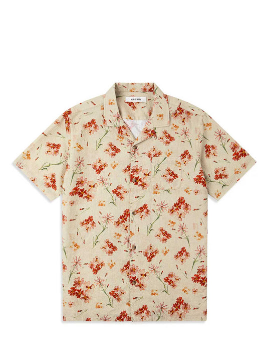 Kestin Crammond Shirt Ecru Floral Print Front
