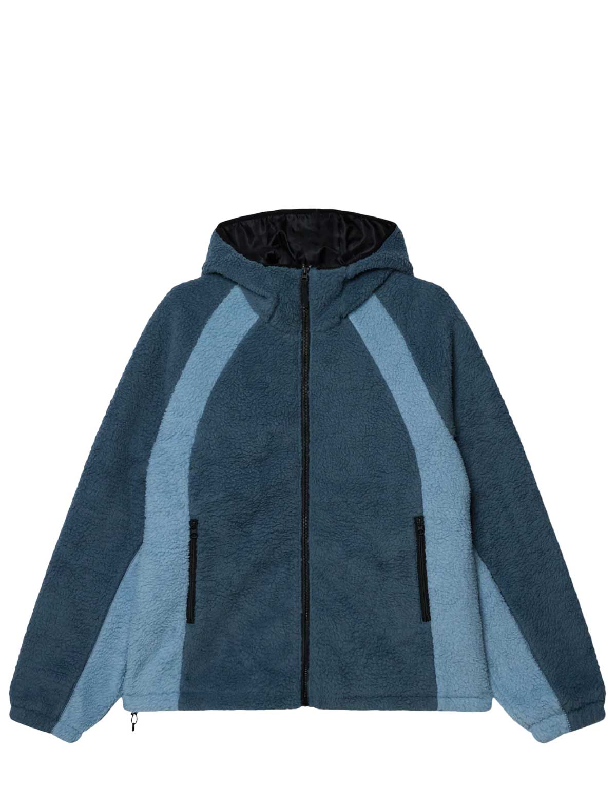 Obey Alta Fleece Jacket in Blue on White Background