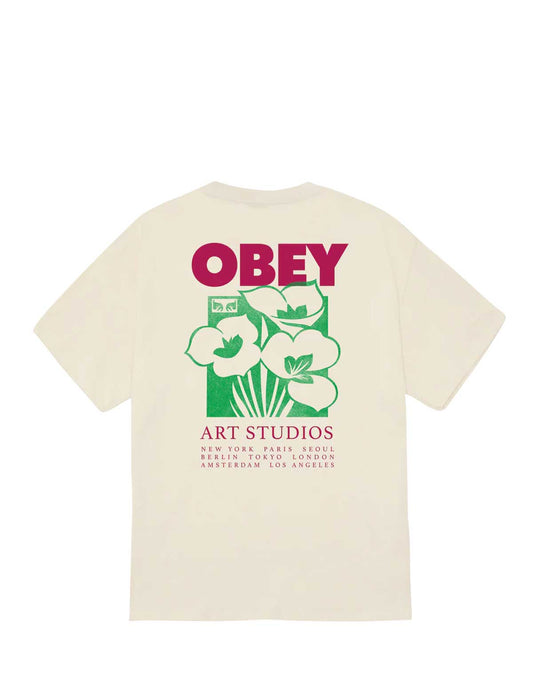 Obey Art Studio Flowers T-Shirt Cream