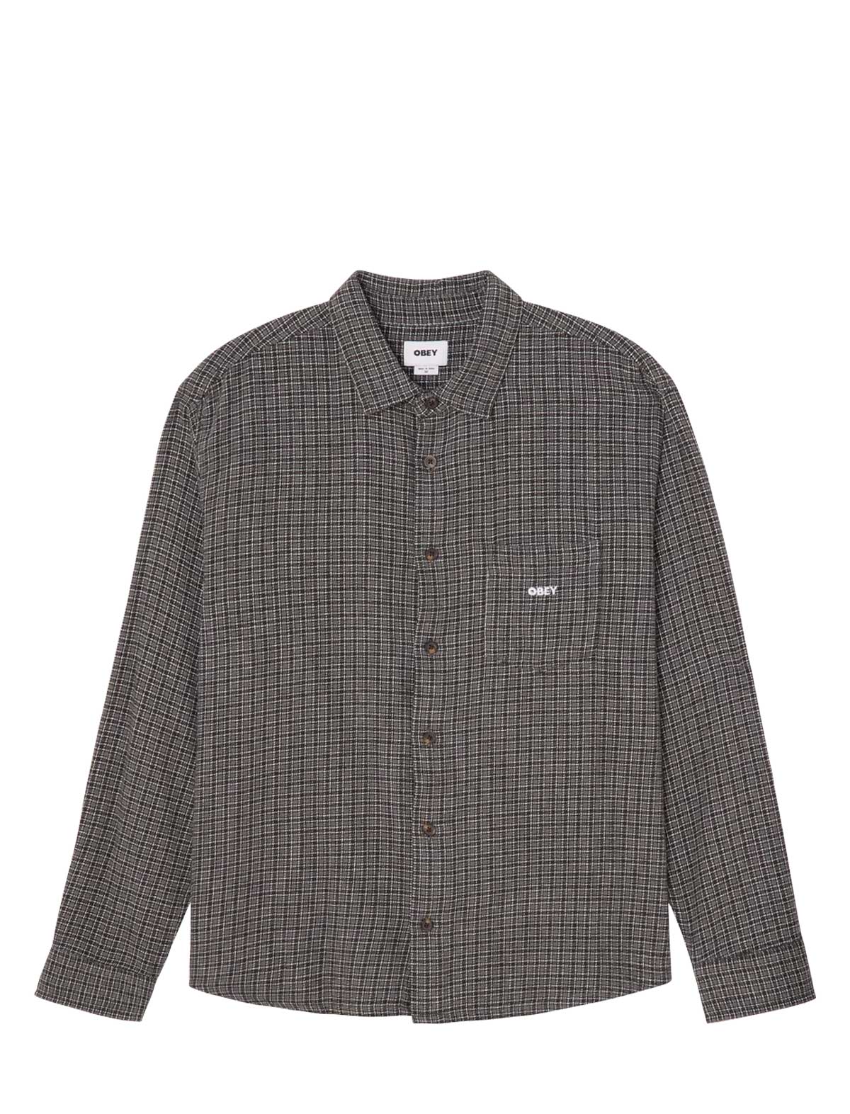 Obey Bigwig Jack Shirt in Black Multi – front, flat lay