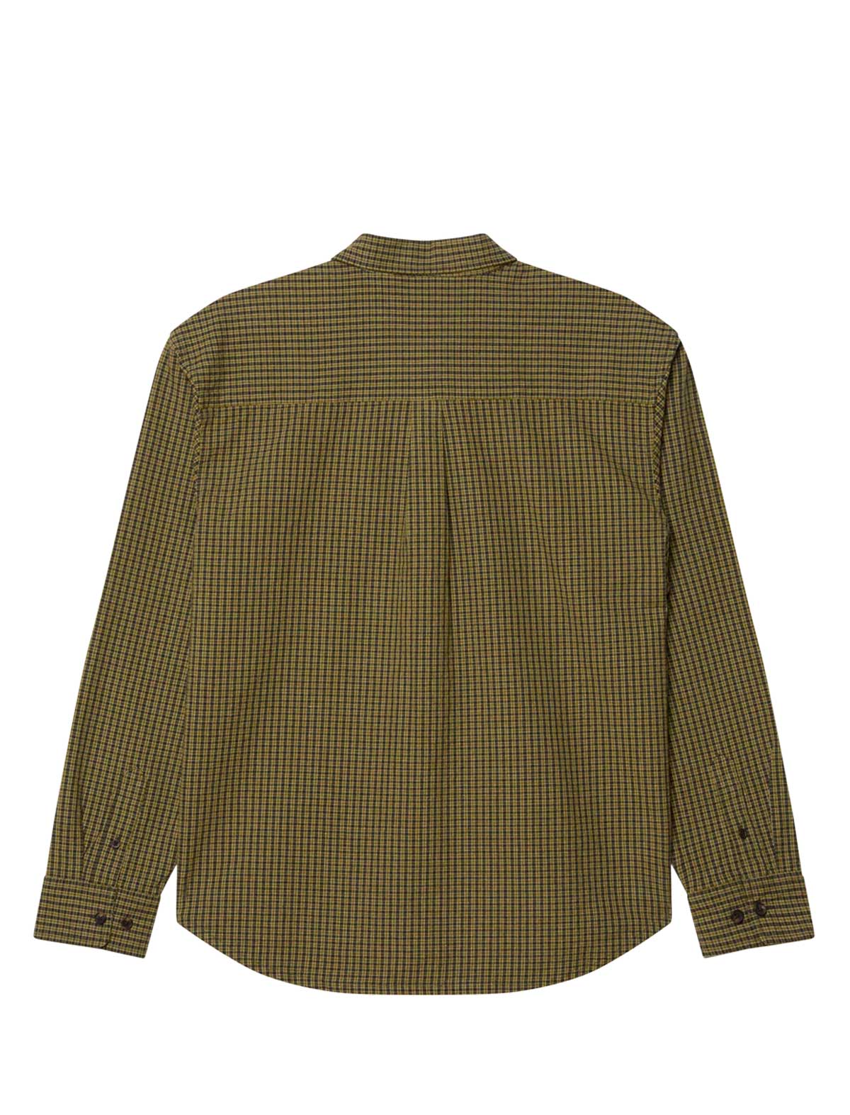 Green checkered shirt on a white background