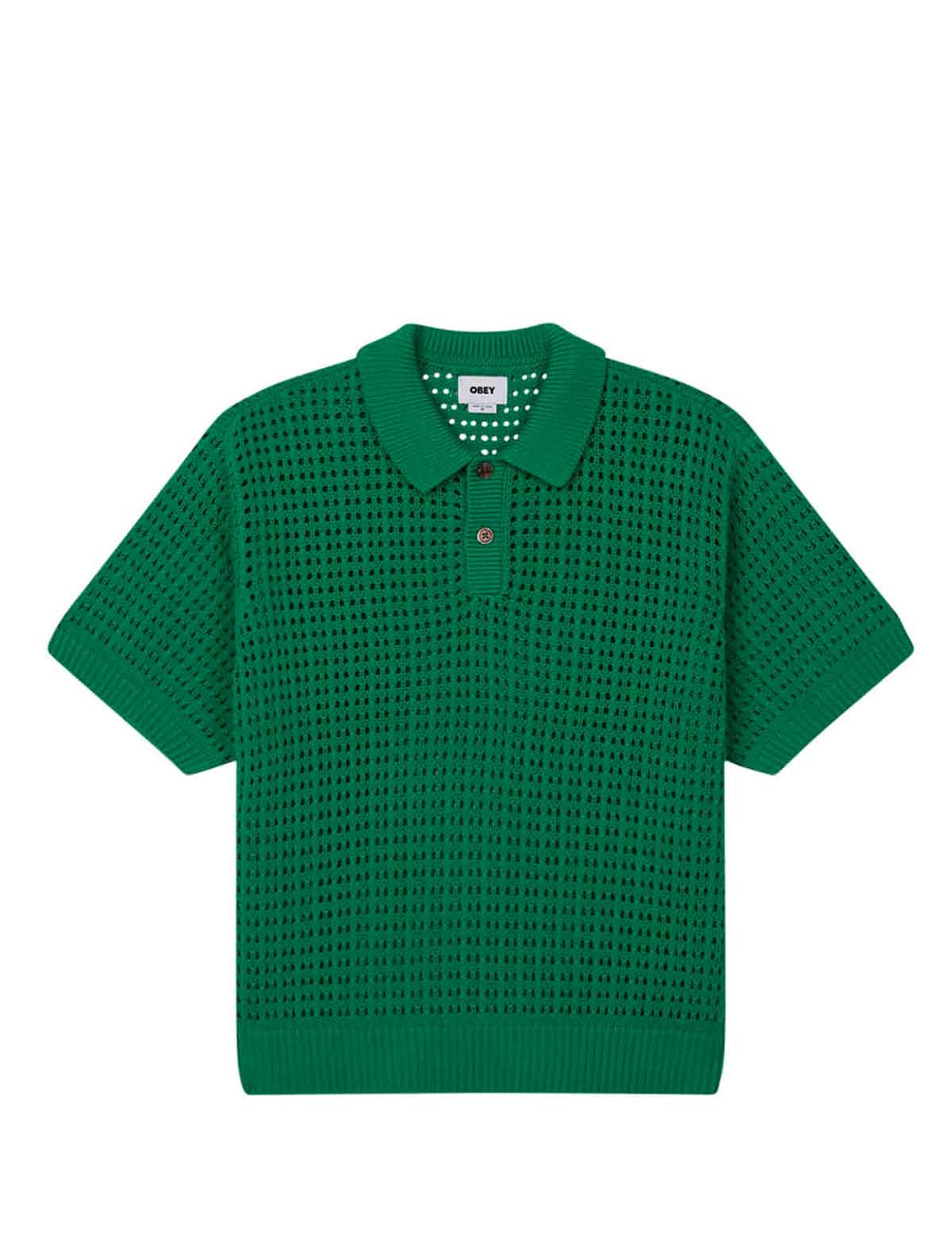 Obey Kody Polo Shirt in Green on a white background