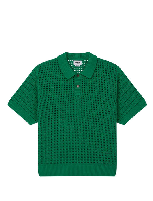 Obey Kody Polo Shirt in Green on a white background