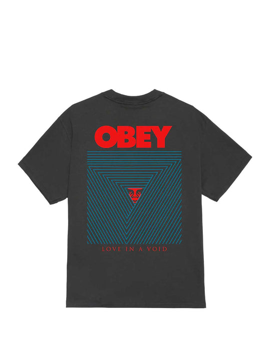 Obey Love in a Void T-Shirt in Black on a white background