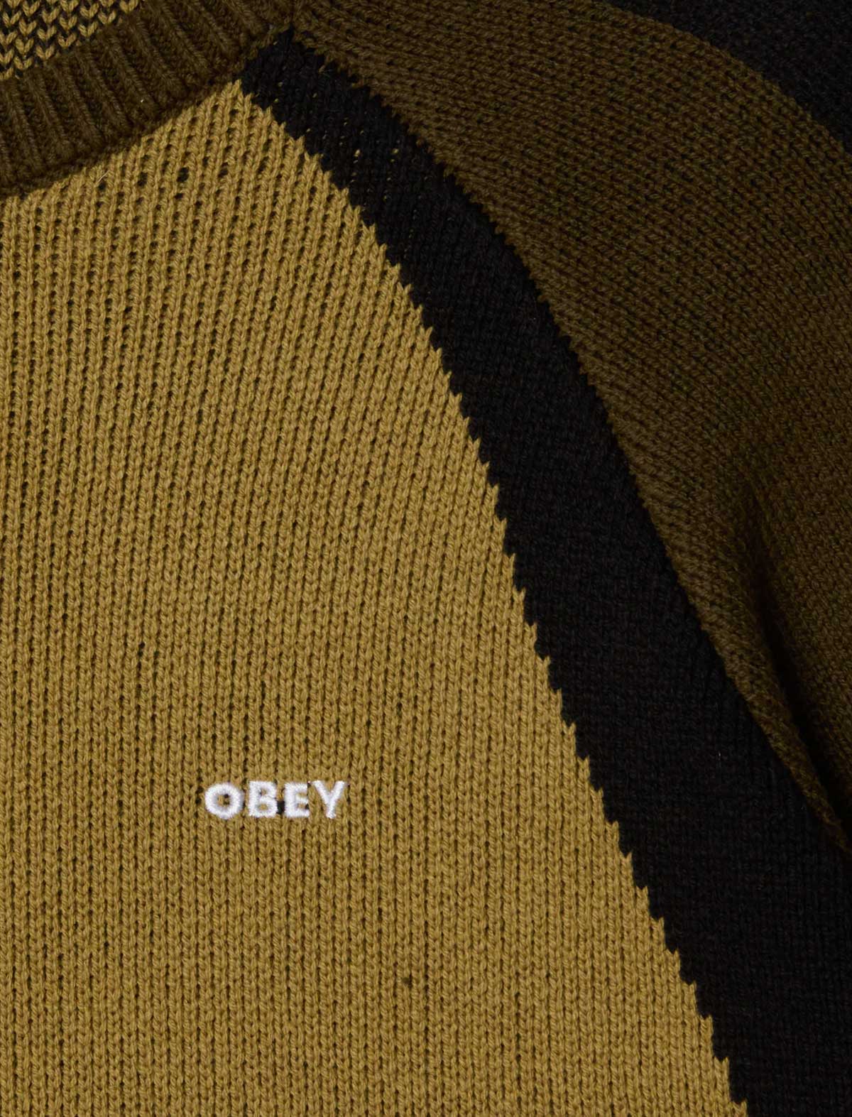 Obey Raglan Crew Neck Sweater Mermaid Green Multi