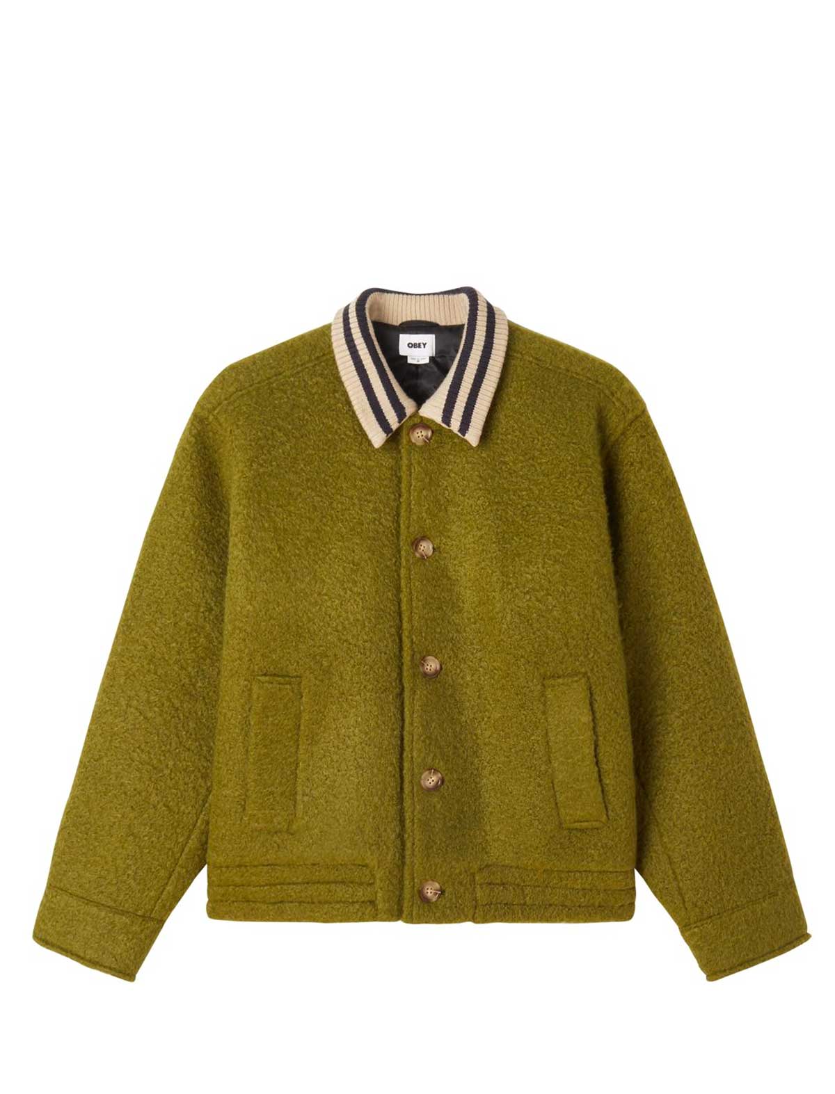 Obey Saunders Blouson Jacket Moss Green Front