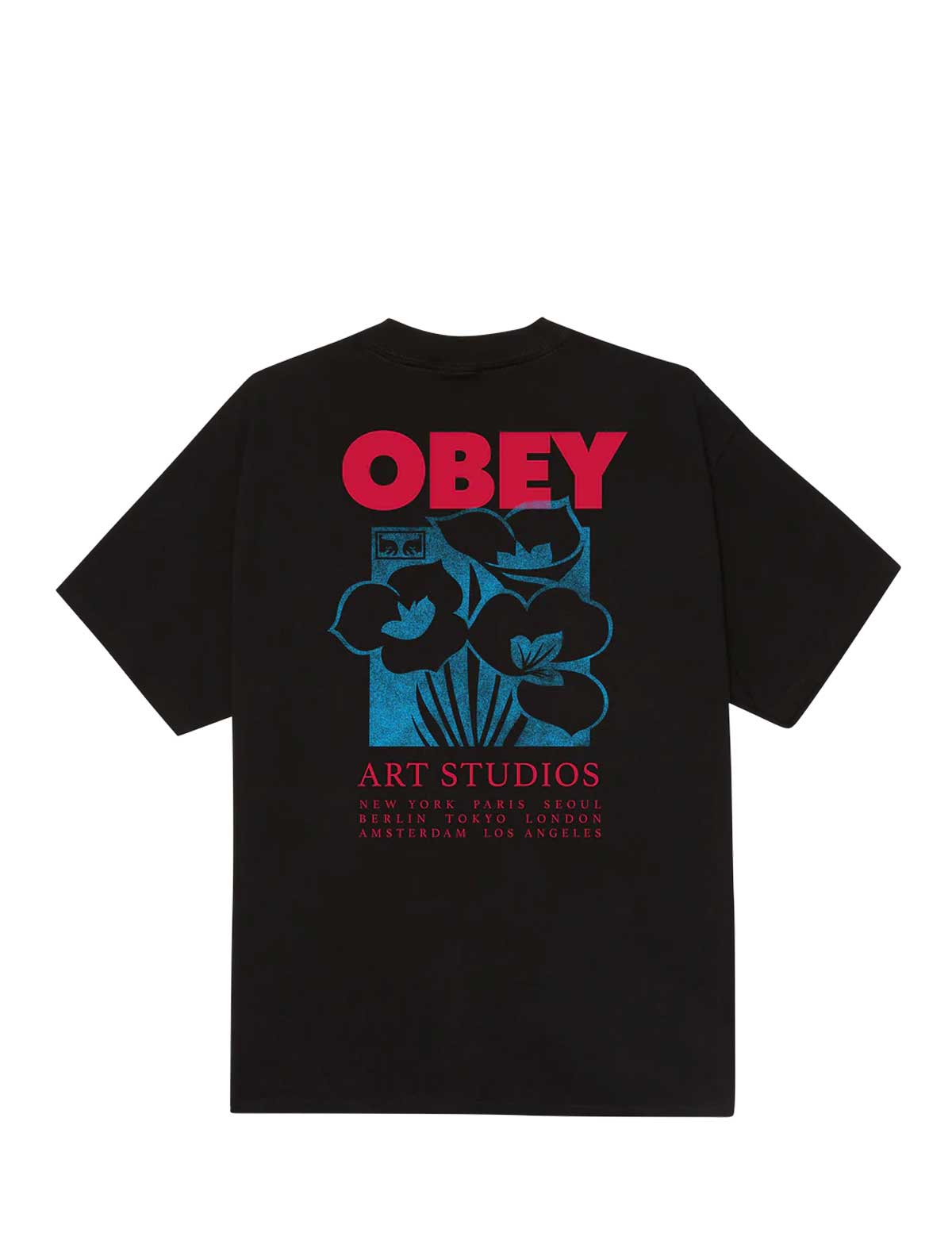 Obey Art Studio Flowers T-Shirt Black
