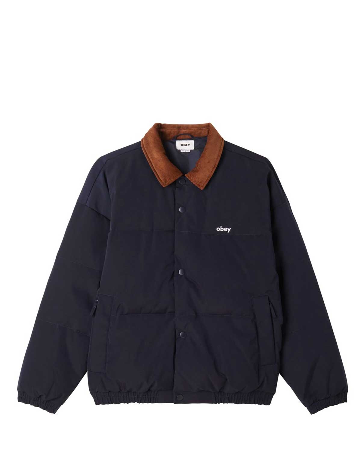 Obey Whispers Jacket Dark Navy Front