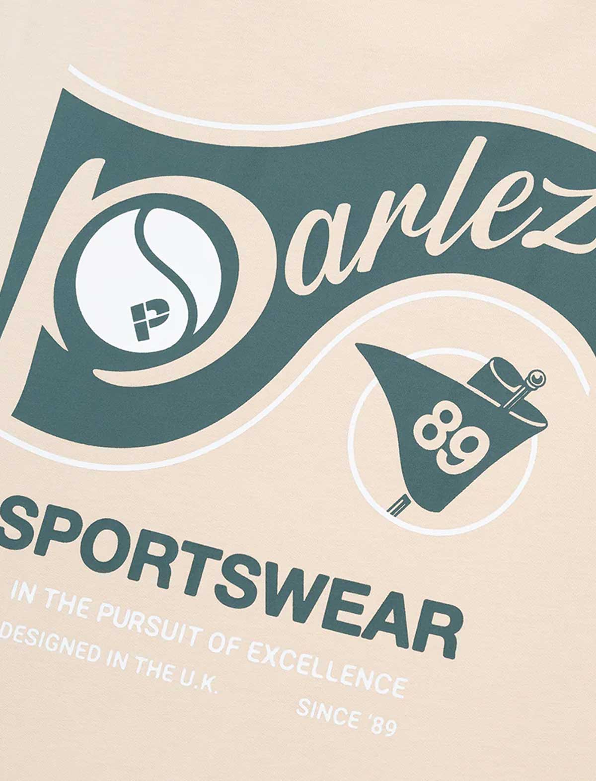 Darlez Sportswear logo and branding on a beige background