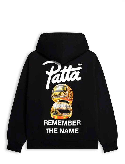 Patta Championship Hooded Sweater in Black, in store at Patina Leicester