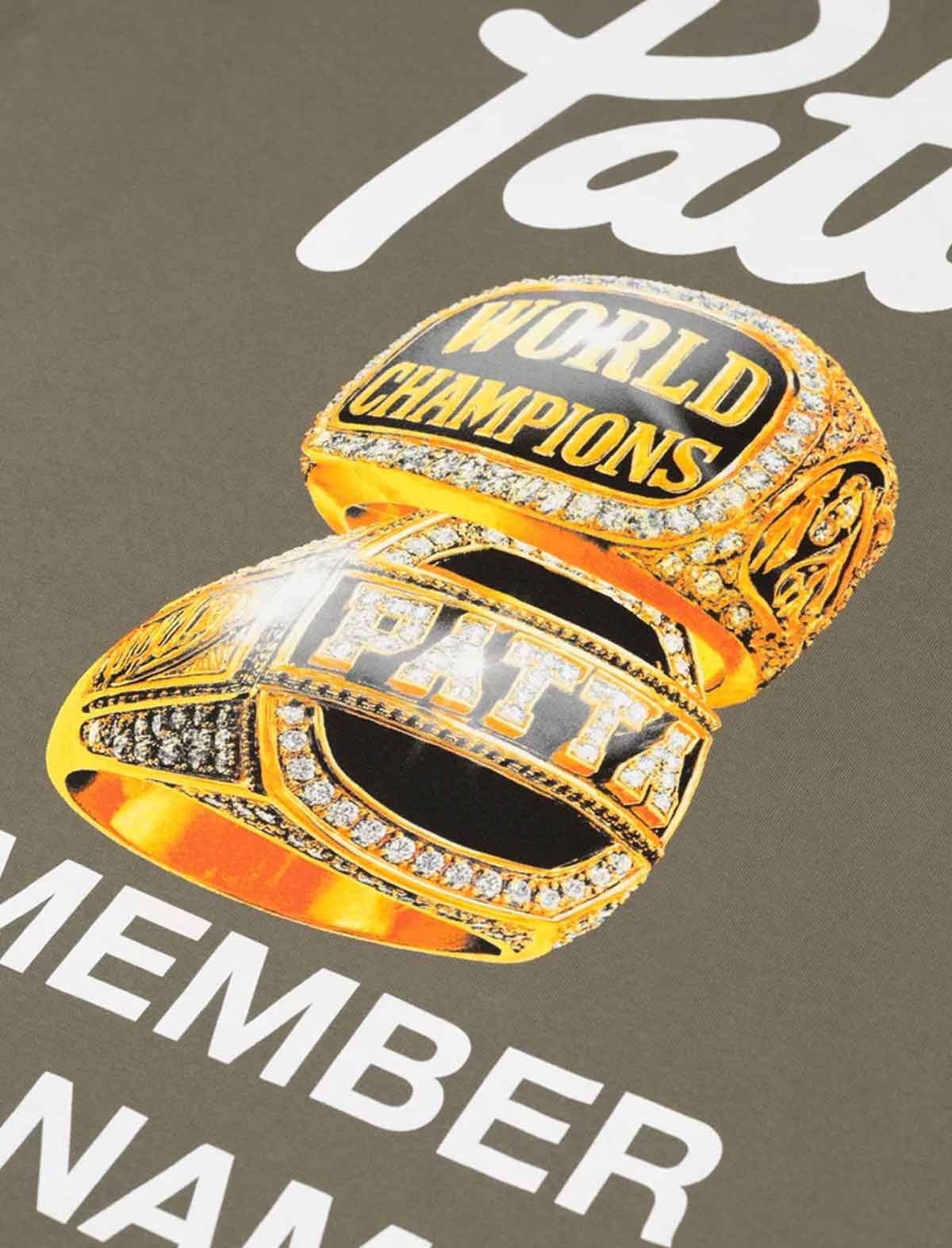 Patta Championship Tee Dusty Olive detail