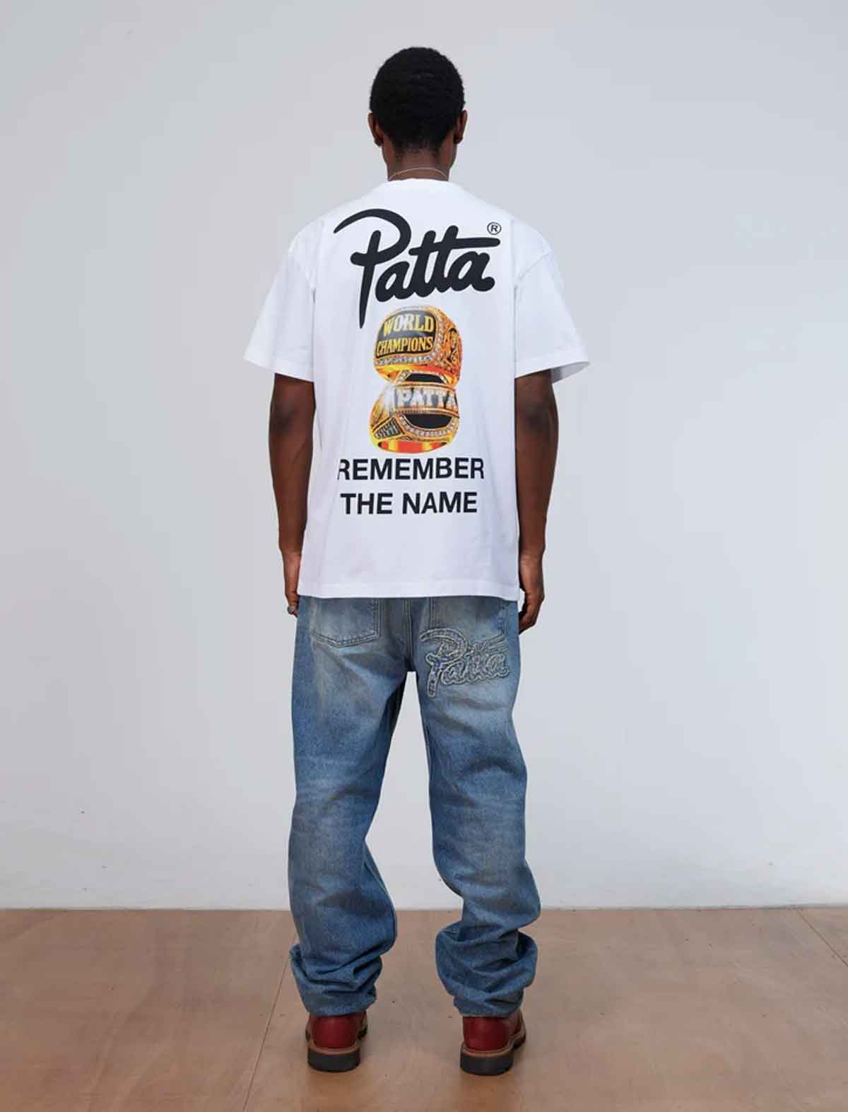 White Patta Championship Tee with left chest script logo