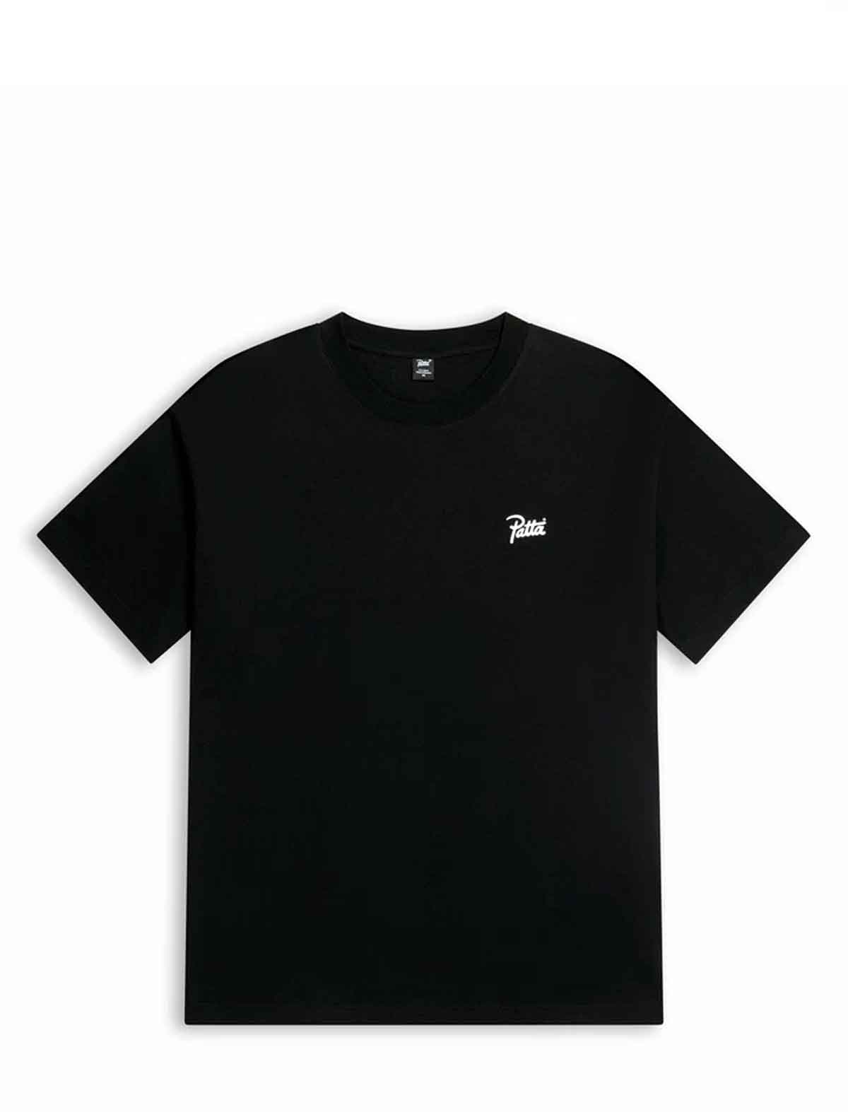 Black Patta Charm Tee with white Charms artwork on back