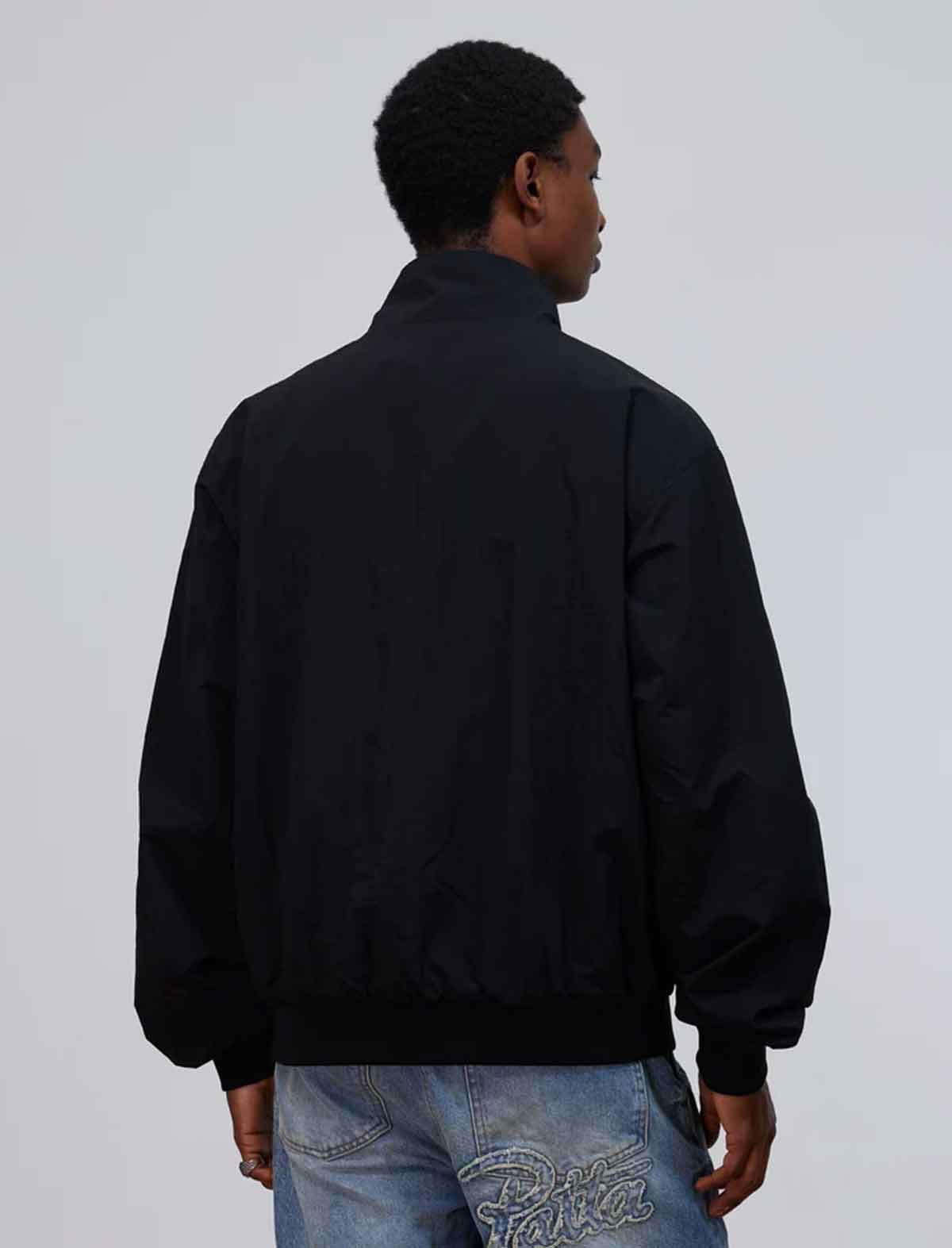 Patta black nylon track jacket, lightweight 115gsm shell