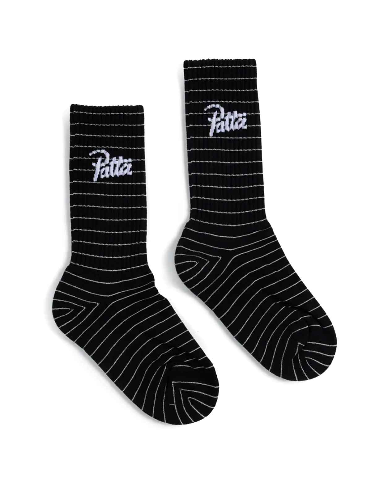 Patta Striped Socks Black Iris detail