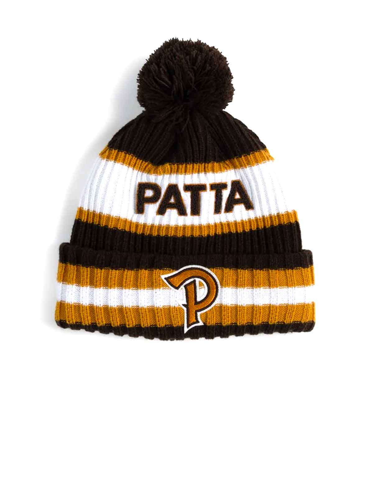 Patta Team Bobble Beanie Hat in Java, in store at Patina Leicester