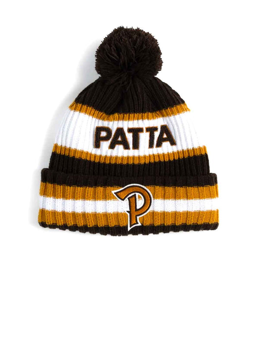 Patta Team Bobble Beanie Hat in Java, in store at Patina Leicester