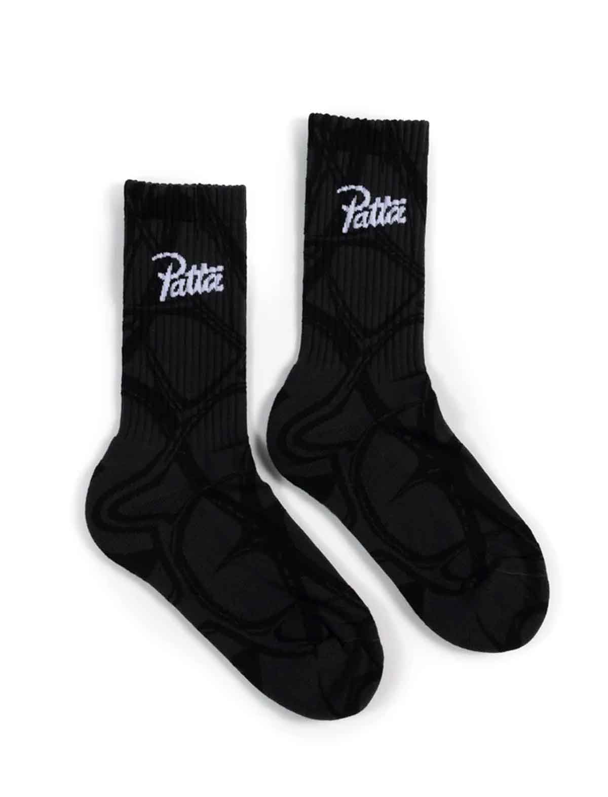 Patta Thorns Socks in Grey Pinstripe, in store at Patina Leicester