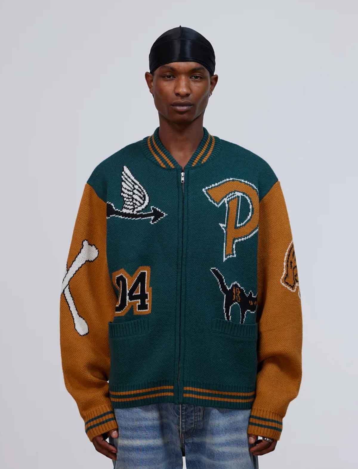 Patta Lucky 13 Knitted Cardigan Pine Grove back view