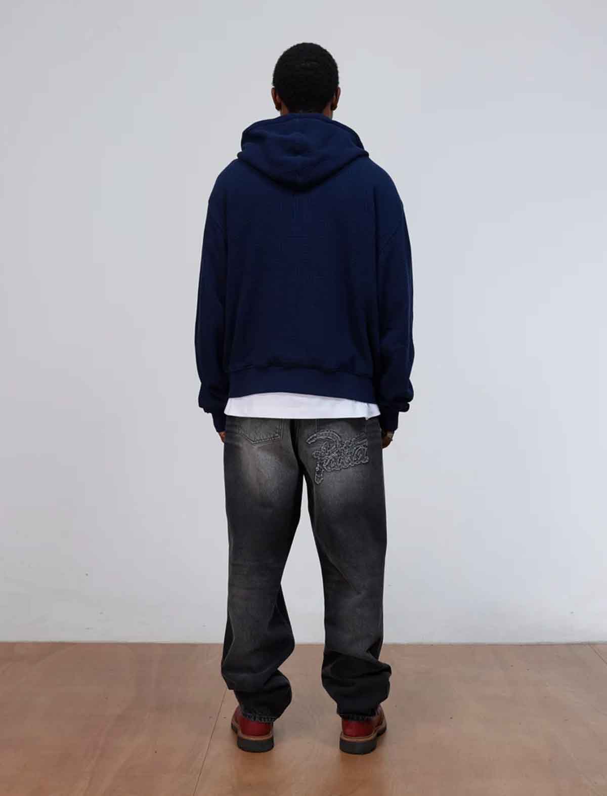 Patta Waffle Reversible Zip Hooded Sweater view 5