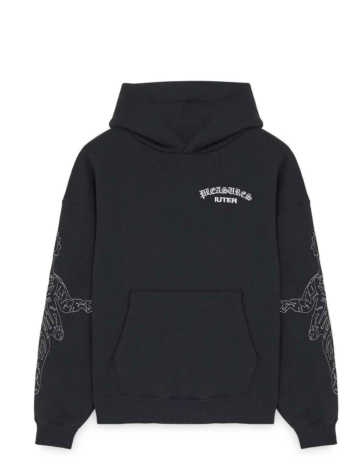 Pleasures x IUTER Andrea Hoodie Black Front