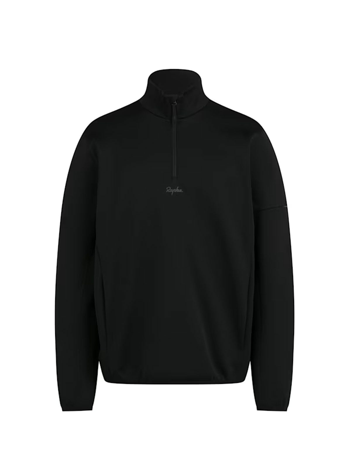 Rapha Mens Tech Fleece Half Zip Black/Grey Front